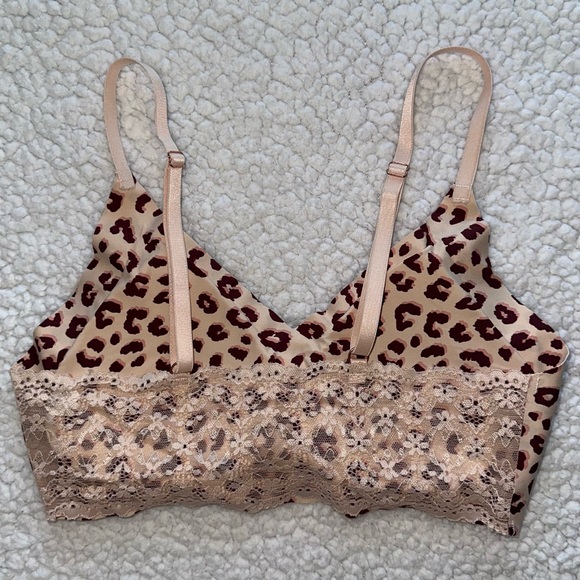 Thalia Sodi bralette sports bra crop top cami lace padded cheetah leopard print - Picture 2 of 3